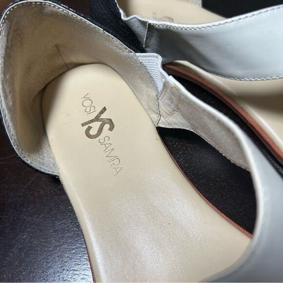 YOSI SAMRA Casey Crossover Leather Sandal WCE-200-715 Biscotti Black/White Sz 9 - Picture 9 of 11